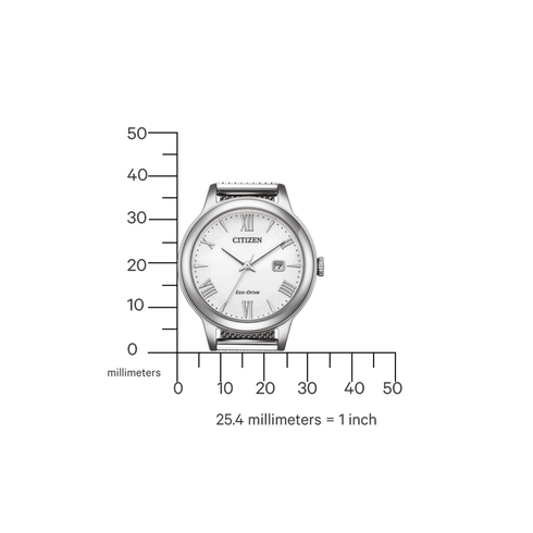 Citizen EW2621-75A Eco-Drive Reloj mujer - Esfera blanca, brazalete milanesa