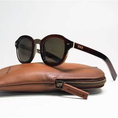 Ermenegildo Zegna Couture ZC0011 47E47 Men's Sunglasses - Brown Acetate Frame, Brown Lenses, 47mm