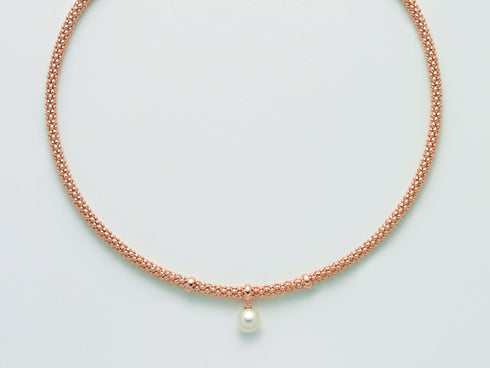 MILUNAMiluna PCL5833R Necklace - 18kt Rose Gold - Plated Silver with White PearlJEWELRYEcecile