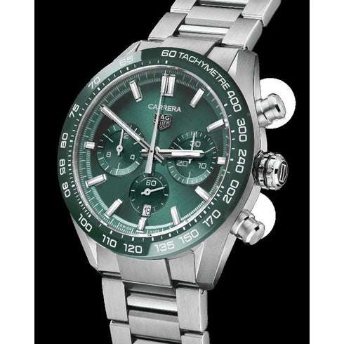 TAG HEUERTAG Heuer Carrera Calibre Heuer 02 CBN2A1N.BA0643 Men's Watch - Green Dial, Steel & CeramicWATCHESEcecile