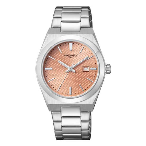 Vagary IU3-118-93 Women’s Timeless Watch – Salmon Dial, Steel 32 mm