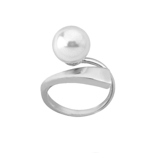 MAJORICAMajorica 15570.01.2.913.010.1 Women's Ring – Rhodium - Plated Silver, 10mm White Pearl, Open Design, Size 17BIJOUXEcecile
