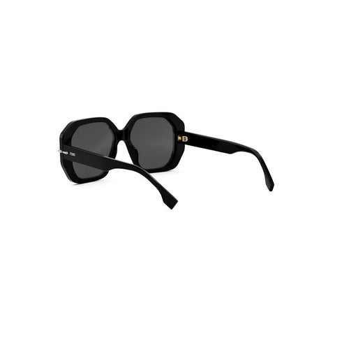 FENDIFendi Selleria FE40173I Women’s Square Sunglasses – 54 mm Black Acetate Frame, Silver Mirror LensesEYEWEAREcecile