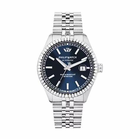 Philip Watch Caribe Reloj de Caballero R8223597017 - Esfera azul, brazalete de acero, fecha