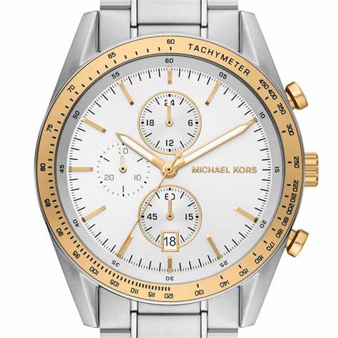 Montre en acier inoxydable bicolore surdimensionnée pour hommes Michael Kors MK9112