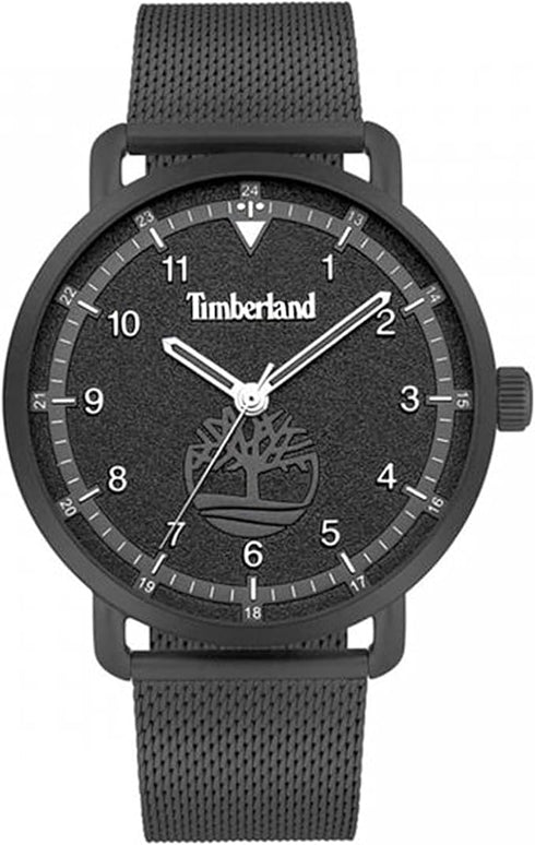 TIMBERLANDTimberland Robbinston TBL15939JSB02MM Men's 45mm Black Dial Quartz Watch – Black Stainless Steel BraceletWATCHESEcecile