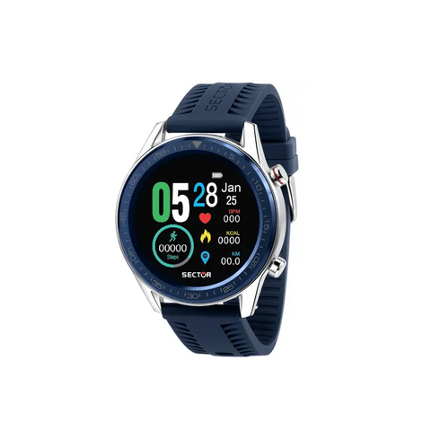 Sector S-02 Unisex Smartwatch - 46mm Alloy Case, Nylon Strap, Heart Rate Monitor, Multi-Sport Modes