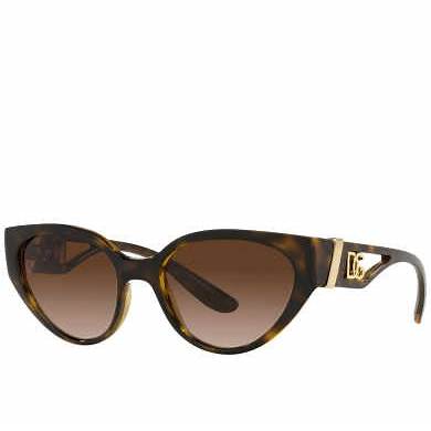 Lunettes de soleil Dolce & Gabbana DG6146 502/13 pour femme - monture havane, verres dégradés marron