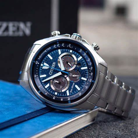 Citizen CA4560-81L Reloj cronógrafo Eco-Drive para hombre - Acero inoxidable, esfera azul