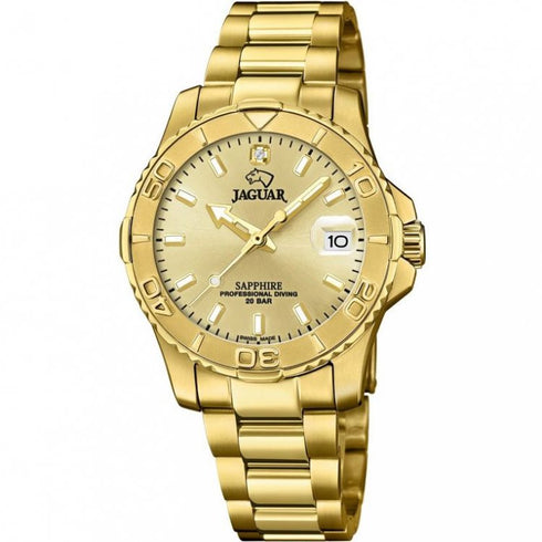 Jaguar J898/2 Lady Diver Quartz Watch – 34 mm Gold, 20 ATM