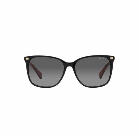 Ralph by Ralph Lauren RA 5293 6037/T3 Women's Polarized Sunglasses - Shiny Black Frame with Gradient Brown Lenses