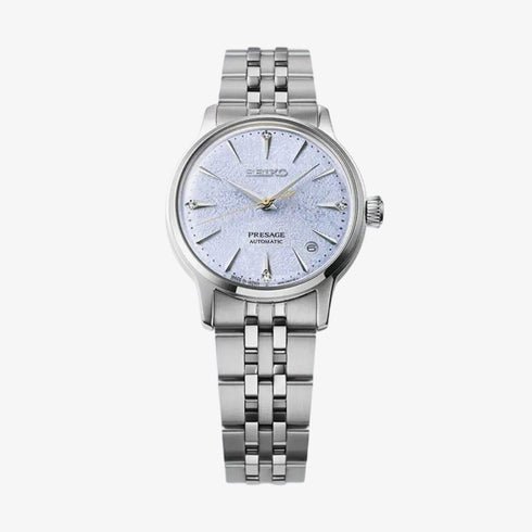 SEIKOSeiko Presage Cocktail Time SRPL61J1 'Frozen Skydiving' Women's Watch – 34mm Stainless Steel, Light Blue Dial with Diamond Accents, Automatic Movement, 50M Water ResistanceWATCHESEcecile