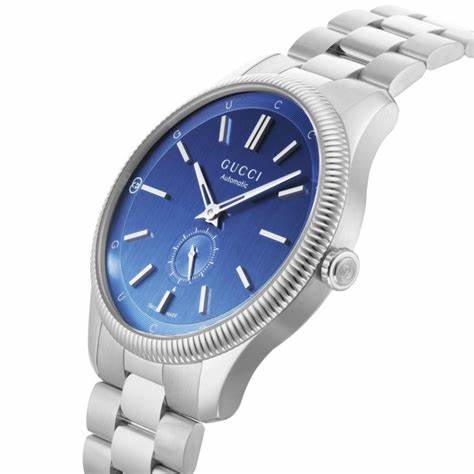 Gucci G-Timeless Automatic YA126389 Men's Watch – Blue Dial, Stainless Steel Bracelet