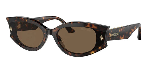 Jimmy Choo JC 5015U Damen-Sonnenbrille - 62mm, Rahmen in Havanna mit dunkelbraunen Gläsern