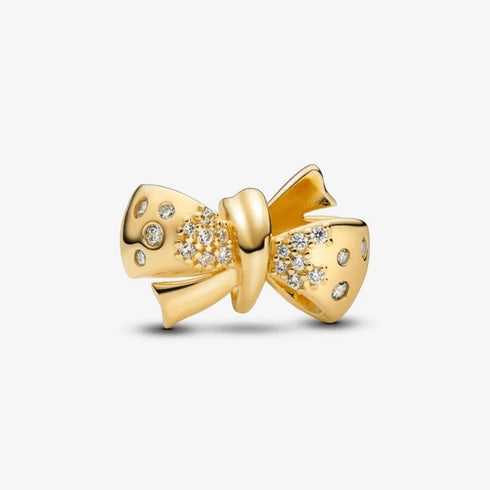 PANDORAPandora 763442C01 Sparkling Bow Charm - 14k Gold - Plated, Cubic ZirconiaBIJOUXEcecile