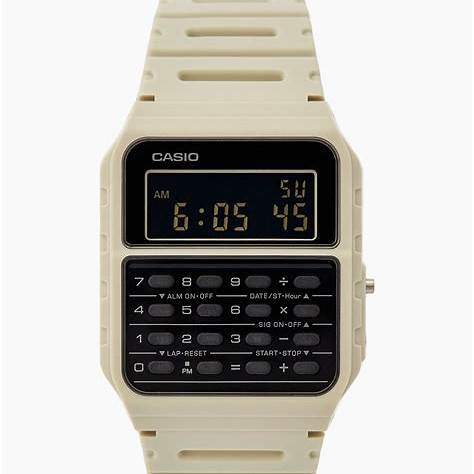 CASIO & VINTAGECasio CA - 53WB - 8BEF Unisex Digital Calculator Watch - Ivory Resin StrapWATCHESEcecile