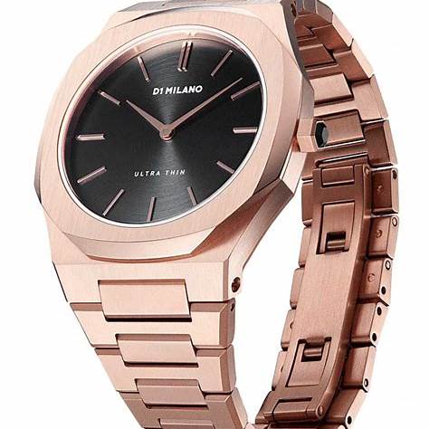 D1 MILANOD1 Milano Ultra Thin UTBL06 Rose Night Women's Watch - 34mm Rose Gold Stainless Steel, Black DiaWATCHESEcecile