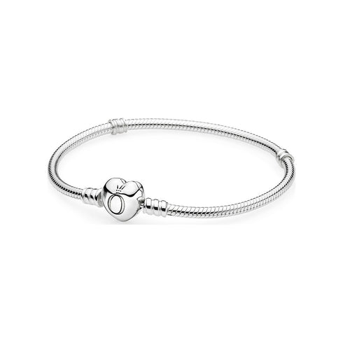 PANDORAPandora Moments 590719 - 16 Heart Clasp Snake Chain Bracelet - 16cm Sterling SilverBIJOUXEcecile