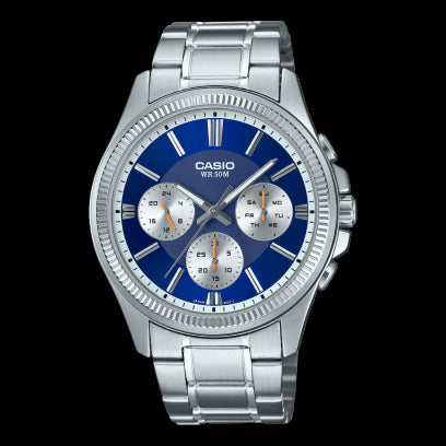 CASIO & VINTAGECasio MTP - 1375D - 2A1VDF Men's Analog Watch - Blue Dial, Stainless Steel BandWATCHESEcecile