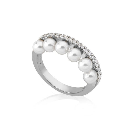 MAJORICAMajorica 16048 Women's Silver Ring with 8mm Pink Pearl & ZirconiaBIJOUXEcecile
