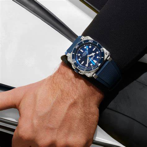 BELL & ROSSBell & Ross BR 03 - 92 Diver Blue Men's Automatic Watch BR03A - D - BLU - ST/SRB - Blue Dial, Stainless Steel Case, Blue Rubber StrapWATCHESEcecile