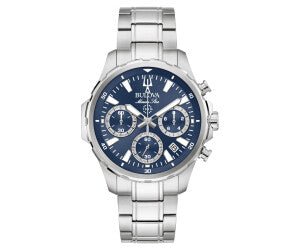 BULOVABulova 96B466 Men's Marine Star Chronograph – Blue Dial, 43mm Steel Case, 100m WRWATCHESEcecile