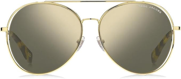 Lunettes de soleil Marc Jacobs MARC 328/F/S SCL/UE pour femme - monture or, verres miroirs gris ivoire