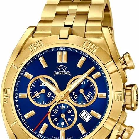 Jaguar Men's Swiss Quartz Chronograph Watch - Model J853/3, Gold-Tone Stainless Steel Case, Blue Dial, Sapphire Crystal
