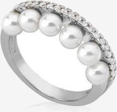 MAJORICAMajorica 16048 Women's Silver Ring with 8mm Grey Pearl & ZirconiaBIJOUXEcecile