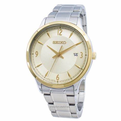 Seiko SGEH92P1 Reloj de cuarzo para hombre - Acero inoxidable, esfera champán