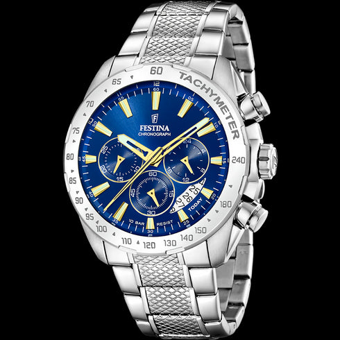 Festina F20668/2 Men’s Timeless Chronograph — Blue Dial, 45 mm, 10 ATM
