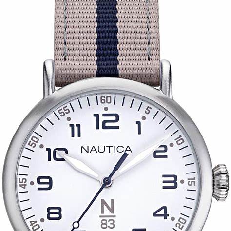 NAUTICANautica NAPWLF921 Unisex Quartz Watch - White Dial, Beige Textile StrapWATCHESEcecile