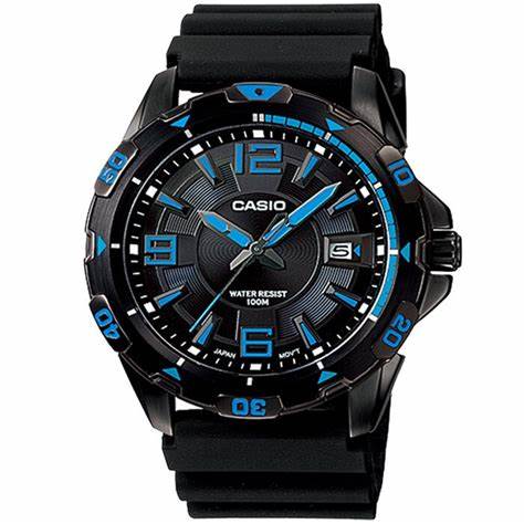 CASIO & VINTAGECasio MTD - 1065B - 1A1 Men's Analog Diver Watch – Black/Blue, 100m Water ResistanceWATCHESEcecile