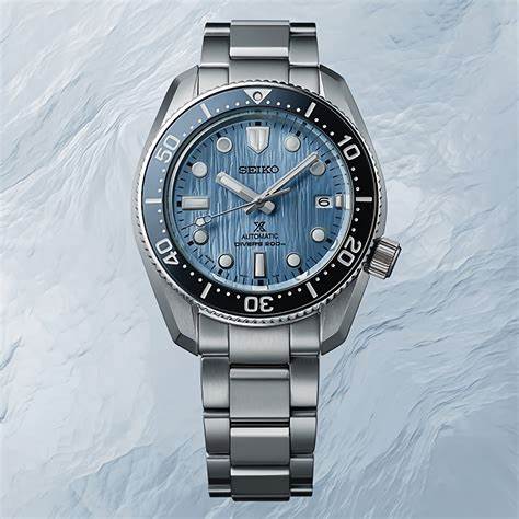 Reloj de buceo para hombre Seiko Prospex SPB299J1 'Save the Ocean' 1968 Re-Interpretation - Acero inoxidable, esfera azul hielo