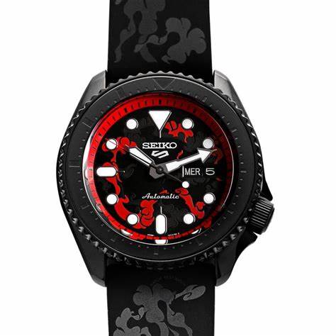 Reloj de hombre Seiko 5 Sports ONE PIECE Luffy Edición Limitada - 42.5mm, caja de acero PVD negro, movimiento automático