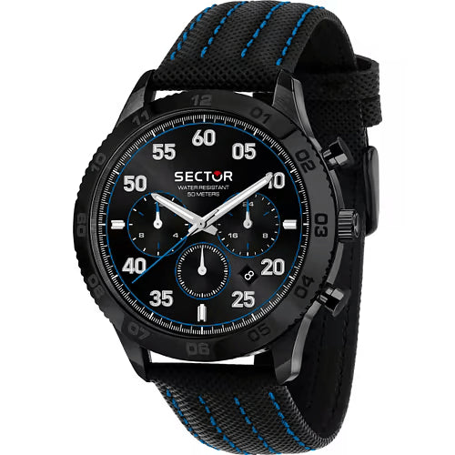 SECTORSector 270 R3251578013 Men's Multifunction Watch – Black Dial, Leather StrapWATCHESEcecile