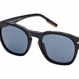 Ermenegildo Zegna EZ0195 01V Gafas de sol de hombre - montura de acetato negro, lentes azules