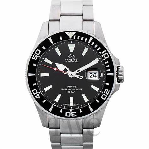 JAGUARJaguar Men's Swiss Quartz Professional Diver Watch - Model J860/D, Stainless Steel Case, Black Dial, Sapphire CrystalWATCHESEcecile
