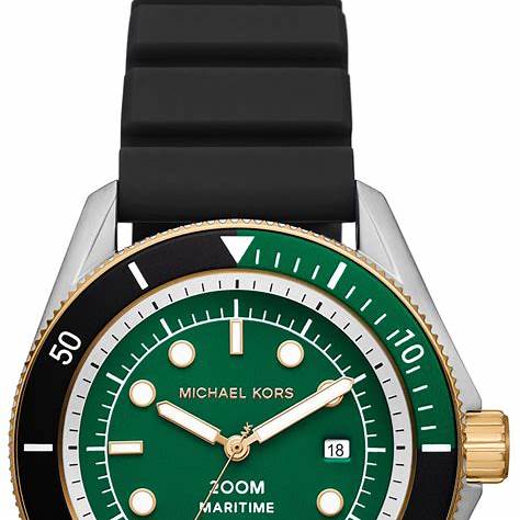 Michael Kors MK9158 Orologio da uomo con quadrante verde marittimo e cinturino in silicone