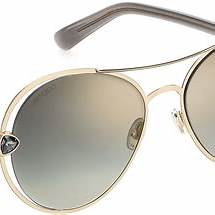 Jimmy Choo SARAH/S RHL-FQ Damen-Sonnenbrille - 56mm, Gold-schwarzer Rahmen mit grauen Verlaufsgläsern