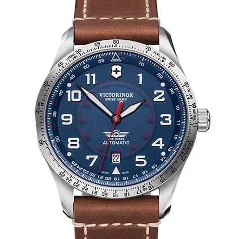 VICTORINOXVictorinox Airboss Mechanical Men's Watch V241887 – Blue Dial, Brown Leather StrapWATCHESEcecile