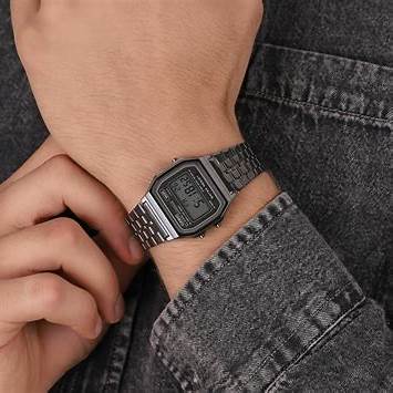CASIO & VINTAGECasio Vintage A158WETB - 1AEF Unisex Digital Watch – Black Dial, Stainless Steel BandWATCHESEcecile