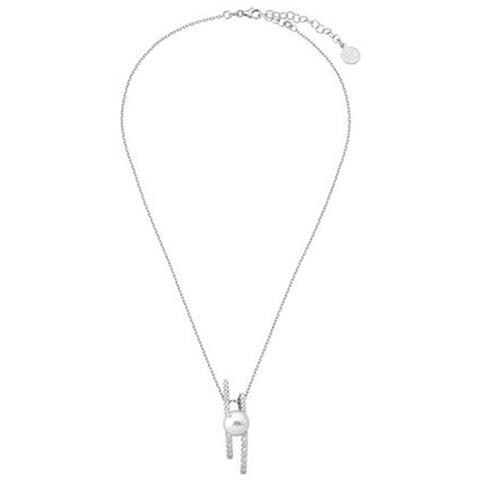 Majorica 15171.01.2.000.010.1 Necklace – 925 Silver, White Pearl Pendant, Rhodium Finish