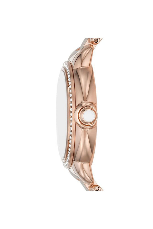 Emporio Armani AR11523 Women's Rose Gold Watch – Crystal Bezel, MOP Dial