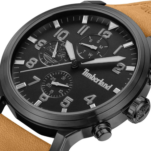 TIMBERLANDTimberland TDWGF0055701 Driscoll Chronograph – Black Dial, 46mm Steel Case, Brown Leather StrapWATCHESEcecile