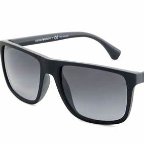 Emporio Armani EA 4033 5229/T3 Occhiali da sole da uomo - Montatura nera opaca, lenti polarizzate grigie