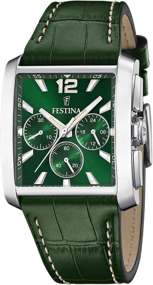 FESTINAFestina F20636/3 Timeless Chronograph – Green Dial, Leather Strap, 38mmWATCHESEcecile