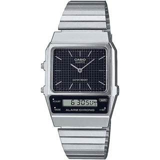 CASIO & VINTAGECasio AQ - 800E - 1AEF Men's Analog - Digital Watch - Black Dial, Stainless Steel BraceletWATCHESEcecile