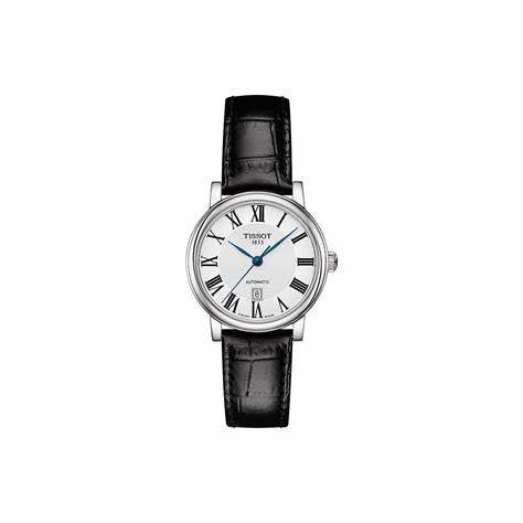 TISSOTTissot Carson Premium Automatic Lady T1222071603300 – Silver Dial, Black Leather StrapWATCHESEcecile