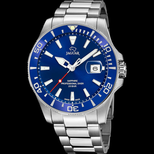 JAGUARJaguar Men's Swiss Quartz Professional Diver Watch - Model J860/C, Stainless Steel Case, Blue Dial, Sapphire CrystalWATCHESEcecile
